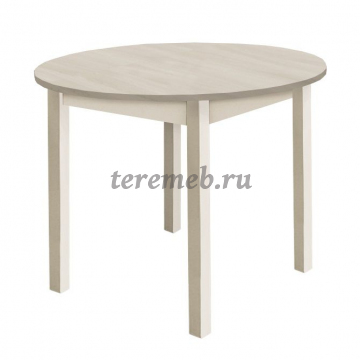 Стол обеденный раздвижной с круглой крышкой, Материалы: Дерево; ЛДСП; ПВХ; Металл, Цвет: Белый/Сосна белая, Дуб сонома/Дуб сонома