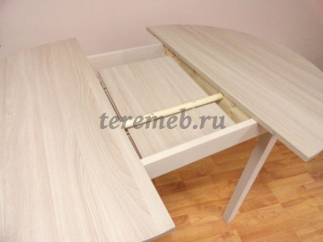 Стол обеденный раздвижной с круглой крышкой, Артикул 5150023, Размеры (ДхГхВ): в сложенном виде:, 900 х 900 х 750 мм, в разложенном виде:, 1200 х 900 х 750 мм