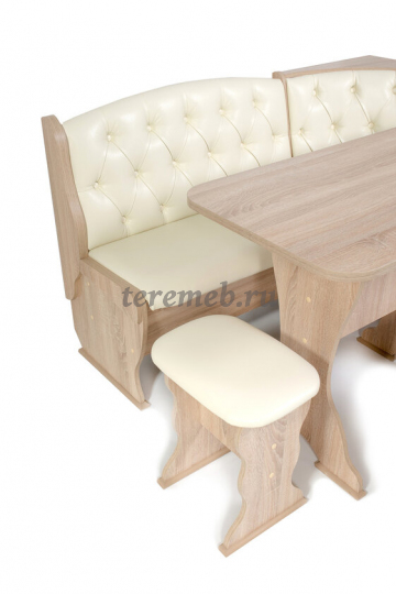 Кухонный уголок ОРХИДЕЯ-ЛЮКС (дуб сонома/борнео крем), цена 17600 руб. - фото товара, ракурс 2