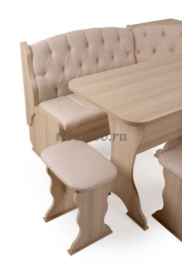 Кухонный уголок ОРХИДЕЯ-ЛЮКС (ясень шимо светлый/карамель), цена 17600 руб. - фото товара, ракурс 2