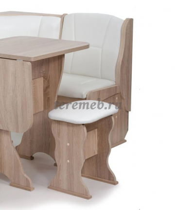 Кухонный уголок НАРЦИСС - BIT000068, Артикул BIT000068, Размеры (ДхГхВ): диван:, (1100х1100) х 530 х 840 мм, стол:, (625-1000) х 580 х 750 мм, табурет:, 380 х 300 х 450 мм