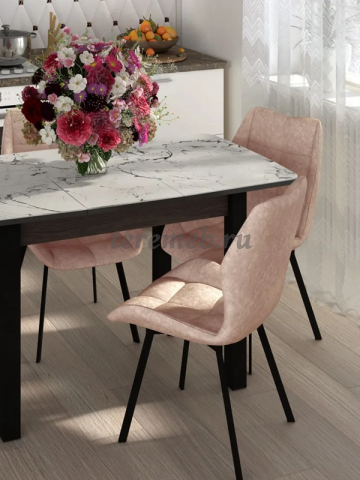 Стул РИМ (латте), Материалы: Металл; Фанера; ППУ; Ткань, Цвет каркаса: Чёрный, Цвет обивки: велюр Латте