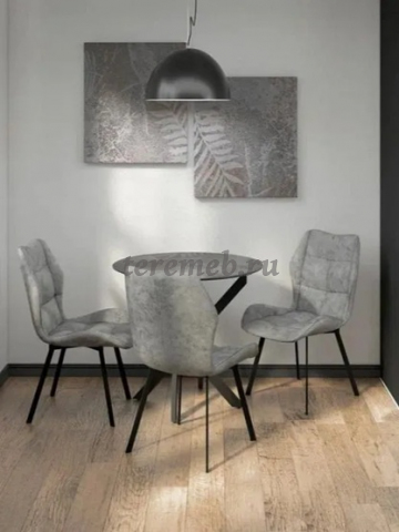 Стул РИМ (графит), Материалы: Металл; Фанера; ППУ; Ткань, Цвет каркаса: Чёрный, Цвет обивки: велюр Графит