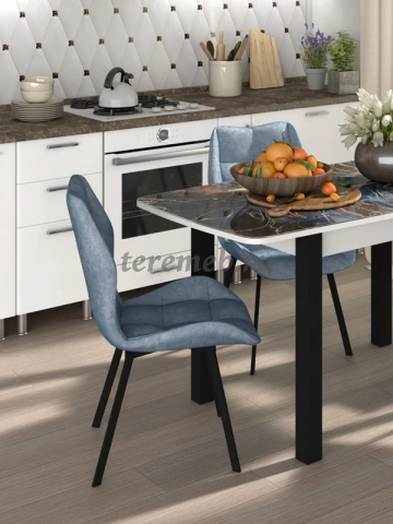 Стул РИМ (лагуна), Материалы: Металл; Фанера; ППУ; Ткань, Цвет каркаса: Чёрный, Цвет обивки: велюр Лагуна