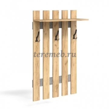 Вешалка настенная МИНИ-ЛАЙТ МЛ-3 (дуб крафт золотой/ателье светлое) - фото товара, ракурс 1