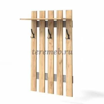 Вешалка настенная МИНИ-ЛАЙТ МЛ-3 (дуб крафт золотой/ателье светлое), цена 2550 руб. - фото товара, ракурс 2