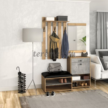 Зеркало навесное МИНИ-ЛАЙТ МЛ-6 (дуб крафт золотой), Артикул BIT000320, Размеры (ДхГхВ): 600 х 30 х 800 мм