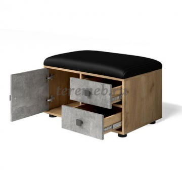 Тумба для обуви МИНИ-ЛАЙТ МЛ-5 (дуб крафт золотой/ателье светлое), цена 7600 руб. - фото товара, ракурс 2