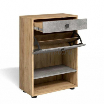 Тумба для обуви МИНИ-ЛАЙТ МЛ-7 (дуб крафт золотой/ателье светлое), цена 4950 руб. - фото товара, ракурс 2