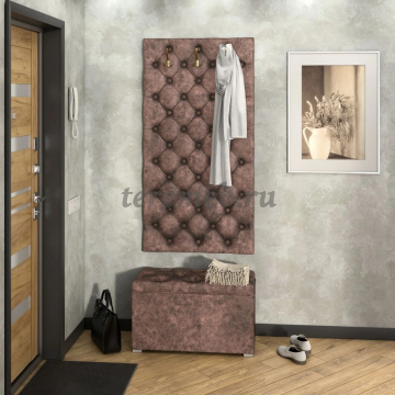 Мягкая панель-вешалка МИШЕЛЬ 750 (коньяк), цена 8200 руб. - фото товара, ракурс 2