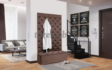 Мягкая панель-вешалка МИШЕЛЬ 950 (борнео умбер), цена 9900 руб. - фото товара, ракурс 2