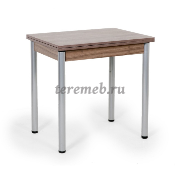 Стол обеденный раскладной ИРИС (дуб сонома), Материалы: ЛДСП; ПВХ; Металл, Цвет: Металлик/Дуб сонома