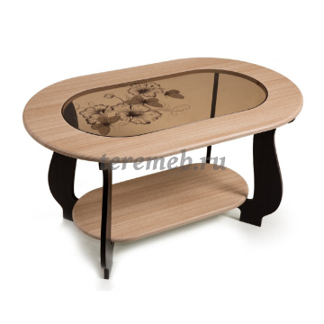 Стол журнальный СЖ-21 с рисунком Р2 (венге/дуб молочный) - фото товара, ракурс 1