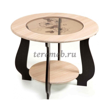 Стол журнальный СЖ-24 с рисунком Р2 (венге/дуб молочный) - фото товара, ракурс 1