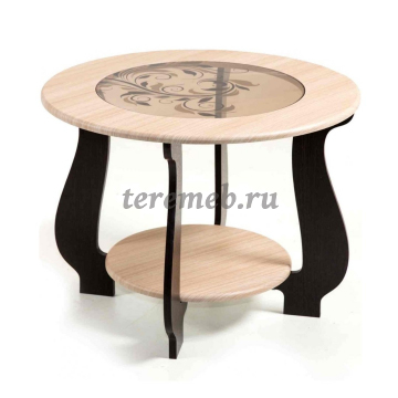 Стол журнальный СЖ-24 с рисунком Р3 (венге/дуб молочный) - фото товара, ракурс 1