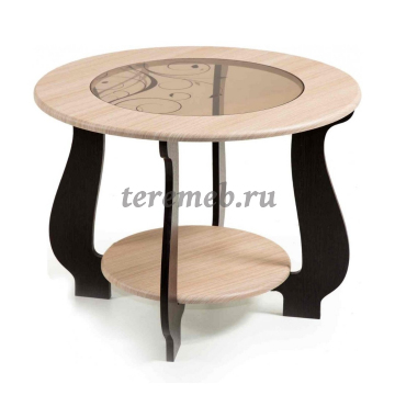 Стол журнальный СЖ-24 с рисунком Р4 (венге/дуб молочный) - фото товара, ракурс 1