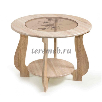 Стол журнальный СЖ-24 с рисунком Р2 (дуб сонома) - фото товара, ракурс 1