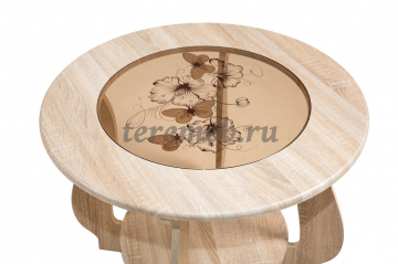 Стол журнальный СЖ-24 с рисунком Р2 (дуб сонома), Артикул BIT000413, Размеры (ДхГхВ): 700 х 700 х 520 мм