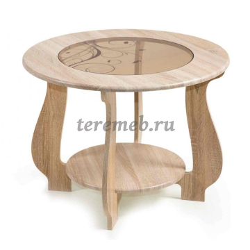 Стол журнальный СЖ-24 с рисунком Р4 (дуб сонома) - фото товара, ракурс 1