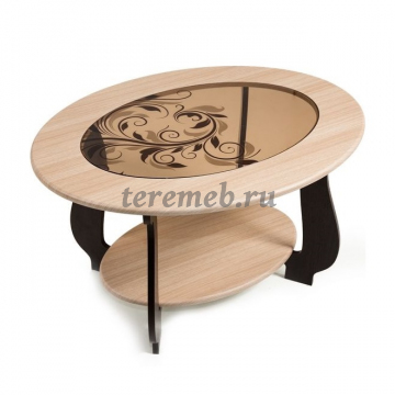 Стол журнальный СЖ-25 с рисунком Р3 (венге/дуб молочный) - фото товара, ракурс 1