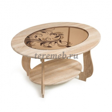 Стол журнальный СЖ-25 с рисунком Р3 (дуб сонома) - фото товара, ракурс 1