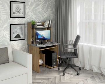 Стол компьютерный СК-5 Бител (дуб крафт золотой/ателье светлый) - фото товара, ракурс 1