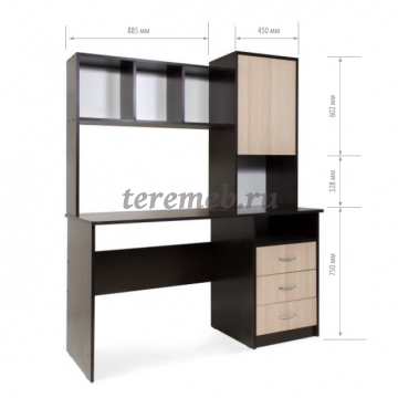 Стол компьютерный СК-9 Бител (венге/ясень шимо светлый), Материалы: ЛДСП; ПВХ; ДВП; Металл, Цвет: Венге/Ясень шимо светлый