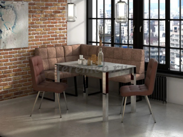 Стол обеденный раздвижной МИЛАН-3 (хром/ателье светлое), Артикул BIT000460, Размеры (ДхГхВ): в собранном виде:, 1154 х 752 х 756 мм, в разобранном виде:, 1554 х 752 х 756 мм