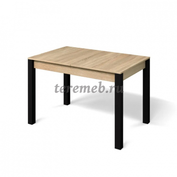 Стол обеденный раздвижной МИЛАН-3 (чёрный/дуб сонома), цена 12400 руб. - фото товара, ракурс 2