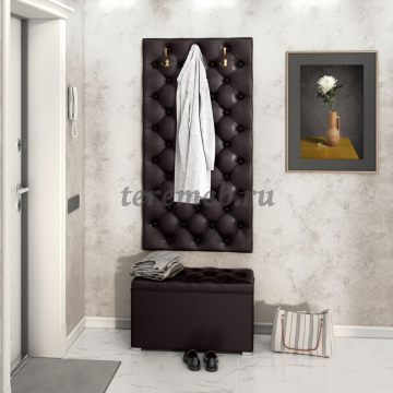 Пуф МИШЕЛЬ 750 (борнео умбер), Материалы: ЛДСП; ППУ; Экокожа; Пластик, Цвет: экокожа Борнео умбер