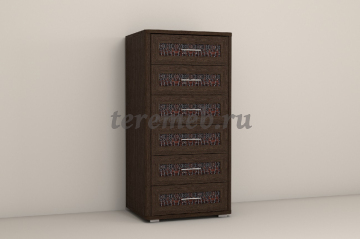 Комод Кэт-4 (6 ящиков, венге/кайман коричневый) - фото товара, ракурс 1