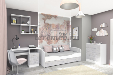 Комод Бриз ЛДСП (белый/цемент светлый), цена 6650 руб. - фото товара, ракурс 2