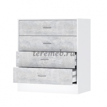 Комод Бриз ЛДСП (белый/цемент светлый) - фото товара, ракурс 1