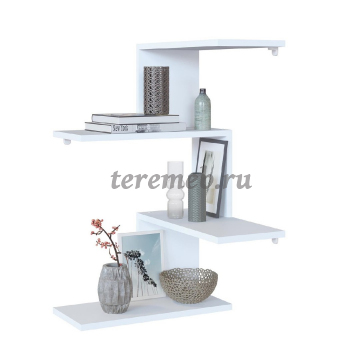 Полка угловая ПК-7 (белый шагрень) - фото товара, ракурс 1