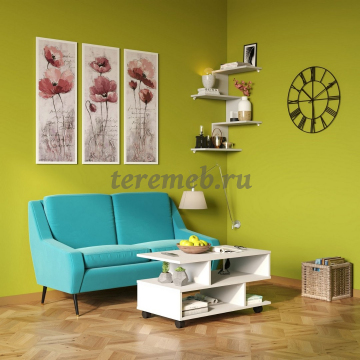 Полка угловая ПК-7 (белый шагрень), Материалы: ЛДСП; ПВХ, Цвет: Белый шагрень