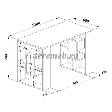 Стол письменный Сокол СПм-15 (белый), Артикул СП-4571, Размеры (ДхГхВ): 1200 х 600 х 740 мм