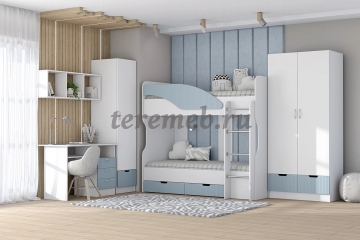 Стол письменный Бриз МДФ (полосы, белый/антарктида), Артикул ДС-4587, Размеры (ДхГхВ): 1100 х 600 х 750 мм