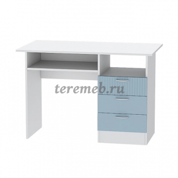 Стол письменный Бриз МДФ (полосы, белый/антарктида) - фото товара, ракурс 1