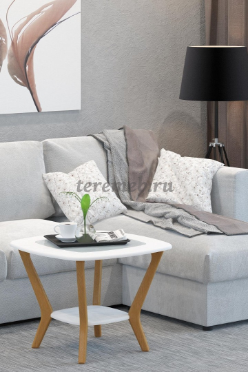 Стол журнальный Мельбурн (дуб светлый/белый) - фото товара, ракурс 1