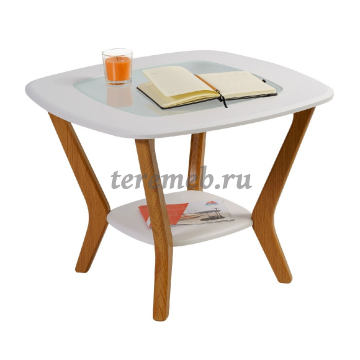 Стол журнальный Мельбурн (дуб светлый/белый), цена 6500 руб. - фото товара, ракурс 2