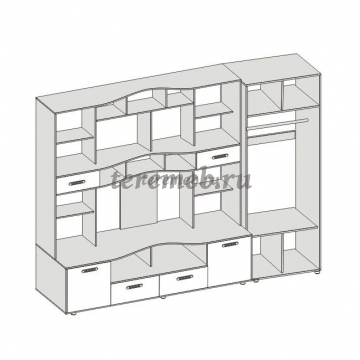 Гостиная Аллегро вар.4 со шкафом (ясень шимо темный/ясень шимо светлый), цена 36550 руб. - фото товара, ракурс 2