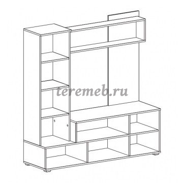 Стенка Аллегро вариант 8 (ясень шимо темный/ясень шимо светлый), цена 8800 руб. - фото товара, ракурс 2