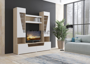 Стенка Анталия-2 (дуб сонома/белый) - фото товара, ракурс 1