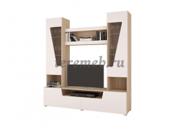 Стенка Анталия-2 (дуб сонома/белый), цена 22050 руб. - фото товара, ракурс 2