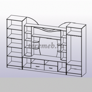 Стенка Аллегро вариант 5 (венге/дуб белфорт), цена 38950 руб. - фото товара, ракурс 2