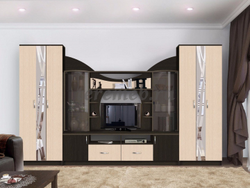 Стенка Аллегро вариант 5 (венге/дуб белфорт) - фото товара, ракурс 1