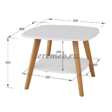 Стол журнальный Хадсон (дуб светлый/белый), цена 4900 руб. - фото товара, ракурс 2