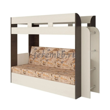 Кровать-диван Карамель 75 (анкор светлый/бодега тёмный/ткань саванна) - фото товара, ракурс 1