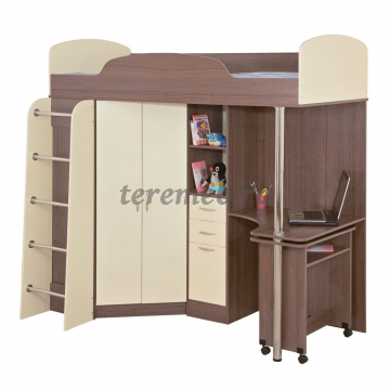 Кровать-чердак Бриз 1 (ясень шимо темный/ясень шимо светлый), цена 24900 руб. - фото товара, ракурс 2