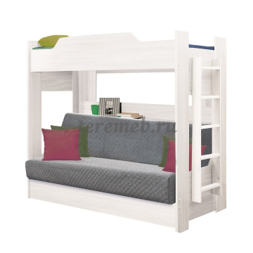 Кровать двухъярусная с диваном Боровичи (белый) - фото товара, ракурс 1